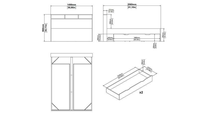 Sumita Sengestel 140x190 cm - Natur/Hvid - Møbler - Senge - Sengeramme & sengestel