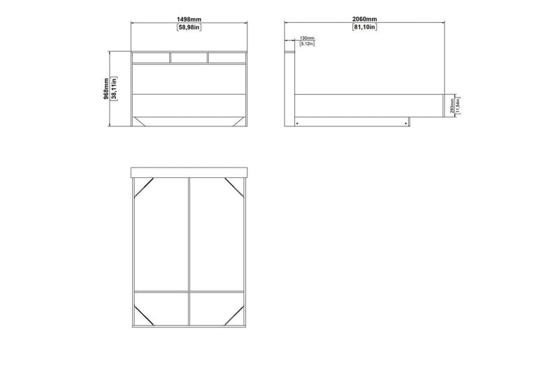 Sumita Sengestel 140x190 cm - Natur/Hvid - Møbler - Senge - Sengeramme & sengestel