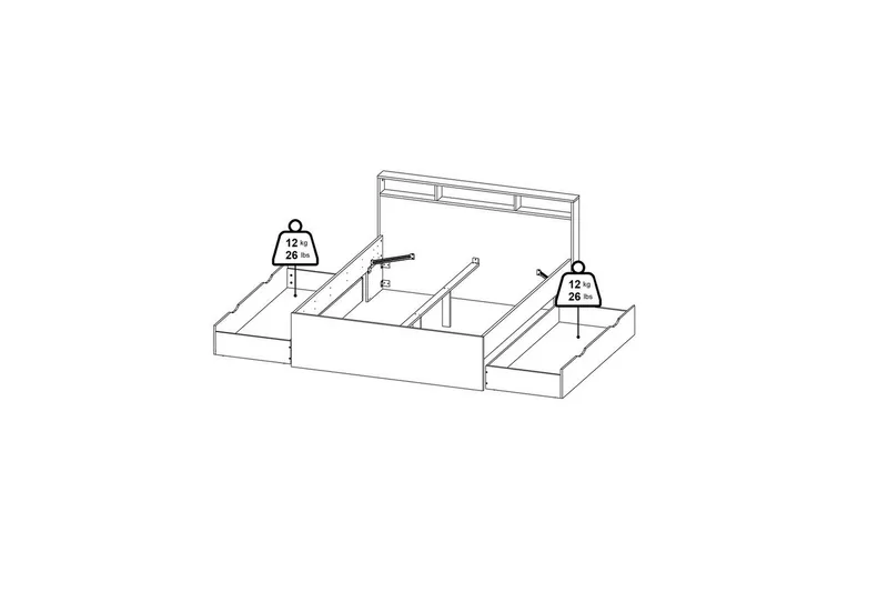 Sumita Sengestel 160x200 cm - Natur/Hvid - Møbler - Senge - Sengeramme & sengestel