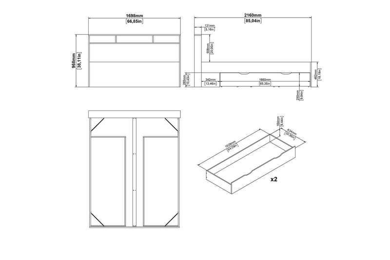 Sumita Sengestel 160x200 cm - Natur/Hvid - Møbler - Senge - Sengeramme & sengestel