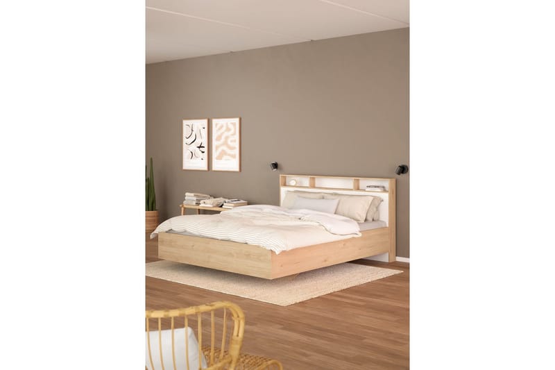 Sumita Sengestel 160x200 cm - Natur/Hvid - Møbler - Senge - Sengeramme & sengestel