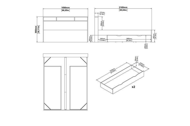 Sumita Sengestel 160x200 cm - Natur/Hvid - Møbler - Senge - Sengeramme & sengestel