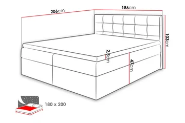 Svenes Kontinentalseng 180x200 cm - Hvid - Møbler - Senge - Kontinentalsenge