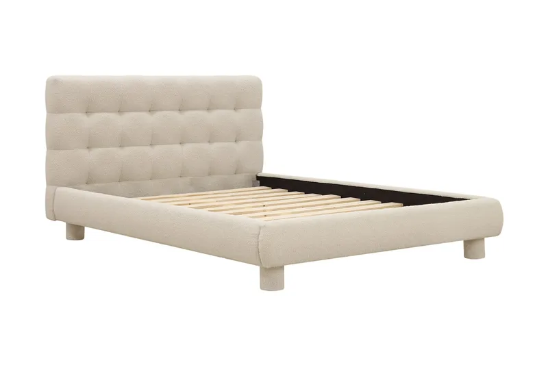 Teddy Komplet Sengesæt Sengeramme med Madras 120x200 cm - Beige - Møbler - Senge - Komplet sengepakke