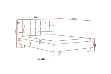 Teddy Komplet Sengesæt Sengeramme med Madras 120x200 cm - Grå - Møbler - Senge - Komplet sengepakke
