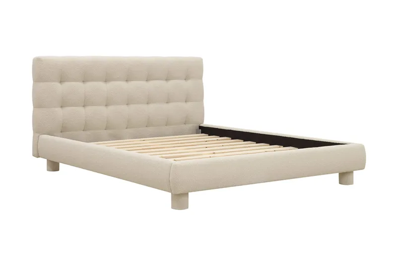 Teddy Komplet Sengesæt Sengeramme med Madras 160x200 cm - Beige - Møbler - Senge - Komplet sengepakke