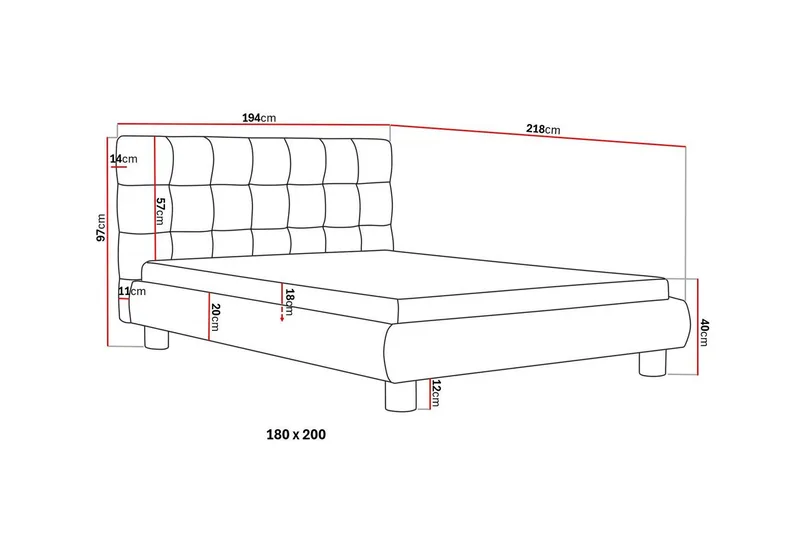 Teddy Komplet Sengesæt Sengeramme med Madras 180x200 cm - Beige - Møbler - Senge - Komplet sengepakke