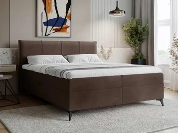 Thoros Komplet Sengepakke 140x200 cm Kontinentalseng med Opbevaring - Brun - Møbler - Senge - Komplet sengepakke