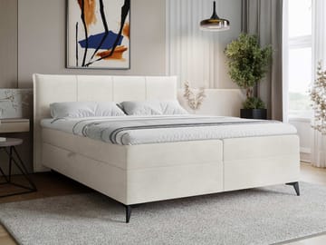 Thoros Komplet Sengepakke 180x200 cm Kontinentalseng med Opbevaring - Hvid - Møbler - Senge - Komplet sengepakke