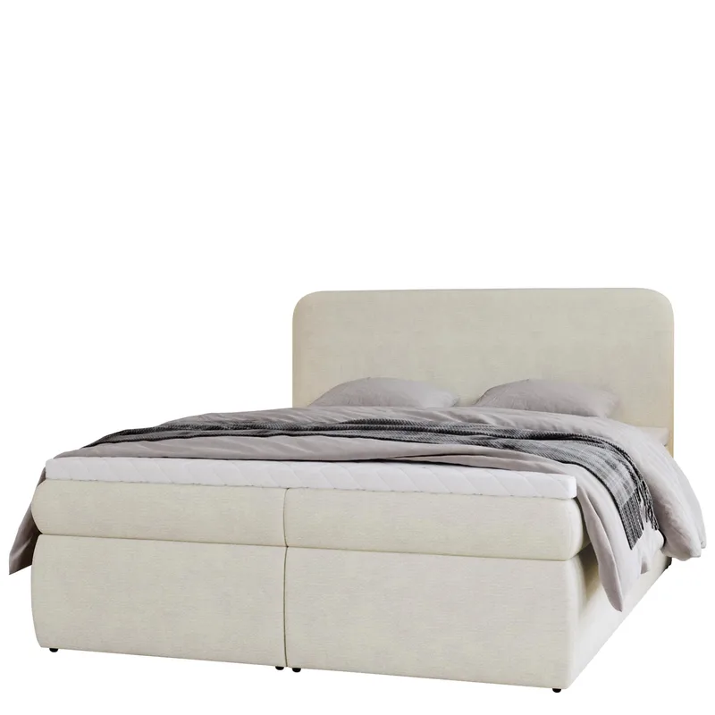 Thyrelis sengepakke kontinentalseng 160x200 cm med opbevaring og løftebund, Beige