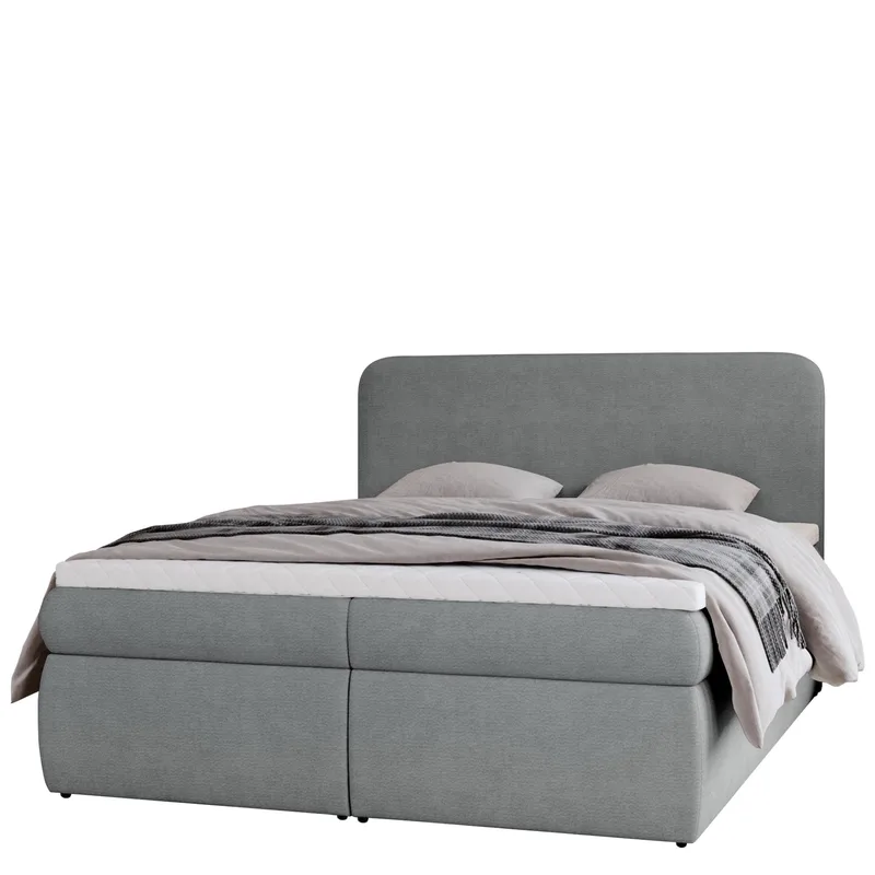 Thyrelis sengepakke kontinentalseng 160x200 cm med opbevaring og løftebund, Grå