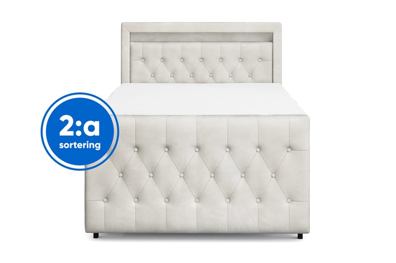 Tilly Komplet Sengesæt med Opbevaring LED-belysning 120x200 cm, Beige
