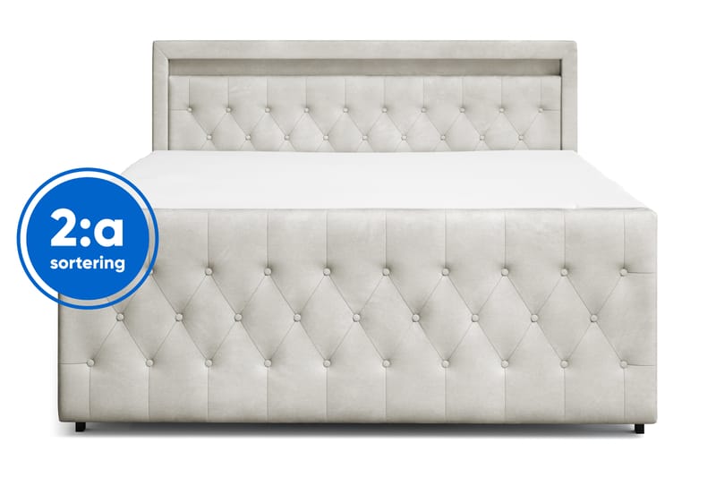 Tilly Komplet Sengesæt med Opbevaring LED-belysning 180x200 cm, Beige