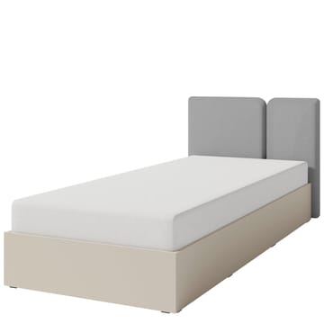 Travic Foldbar Sengeramme med Opbevaring 90x200 cm i Stof med Sengegavl - Lys Beige - Møbler - Senge - Sengeramme & sengestel