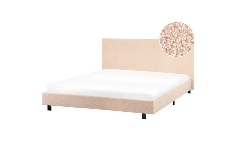 Vandseng Albi - Beige, sort/Bouclé, 160x200 cm - Møbler - Senge - Vandseng