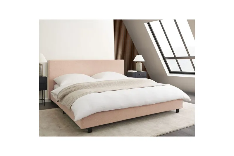 Vandseng Albi - Beige, sort/Bouclé, 180x200 cm - Møbler - Senge - Vandseng