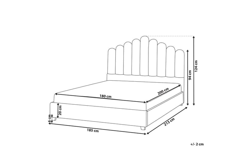 Vandseng Vincennes - Hvid, Sort, 180x200 cm - Møbler - Senge - Vandseng