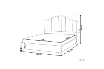 Vandseng Vincennes - Hvid, Sort, 180x200 cm - Møbler - Senge - Vandseng