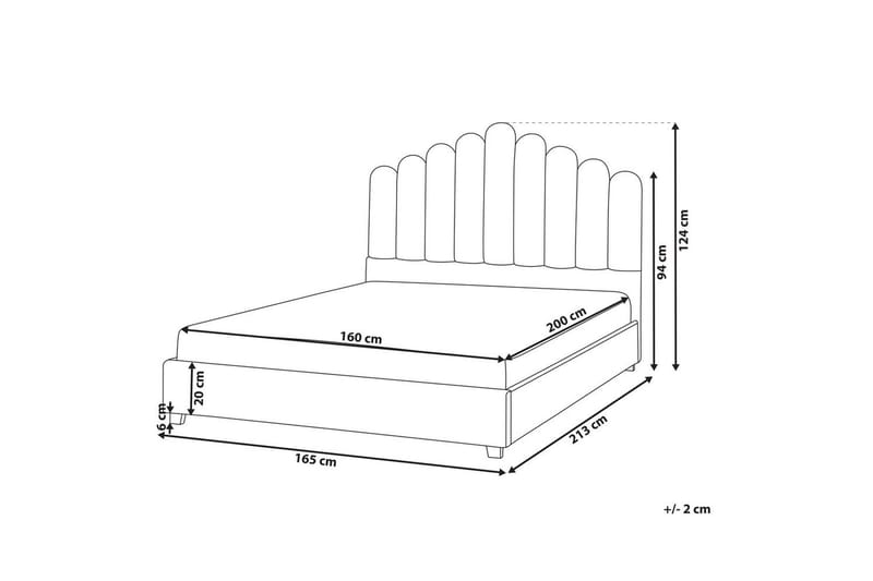 Vandseng Vincennes - Taupe, sort, 160x200 cm - Møbler - Senge - Vandseng