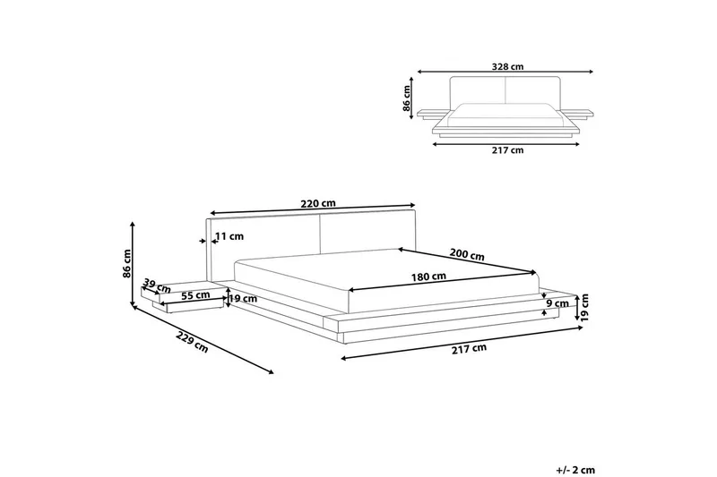 Vandseng Zen - Naturlig, hvid, 180x200 cm - Møbler - Senge - Familieseng