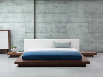 Zen Vandseng 180x200 cm i Træ med Kunstlæderbagstykke - Brun - Møbler - Senge - Vandseng
