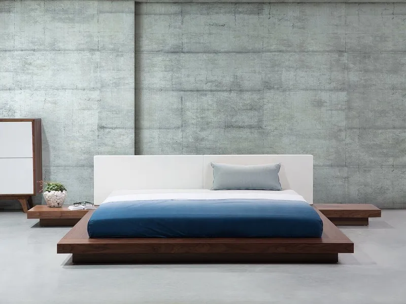 Zen Vandseng 180x200 cm i Træ med Kunstlæderbagstykke - Brun - Møbler - Senge - Vandseng