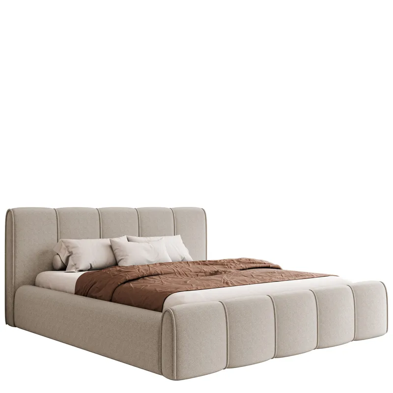 Varlinor Sengeramme 160x200 cm med Opbevaring, Beige
