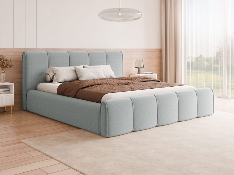 Varlinor Sengeramme 200x200 cm med Opbevaring - Lysegrå - Møbler - Senge - Sengeramme & sengestel