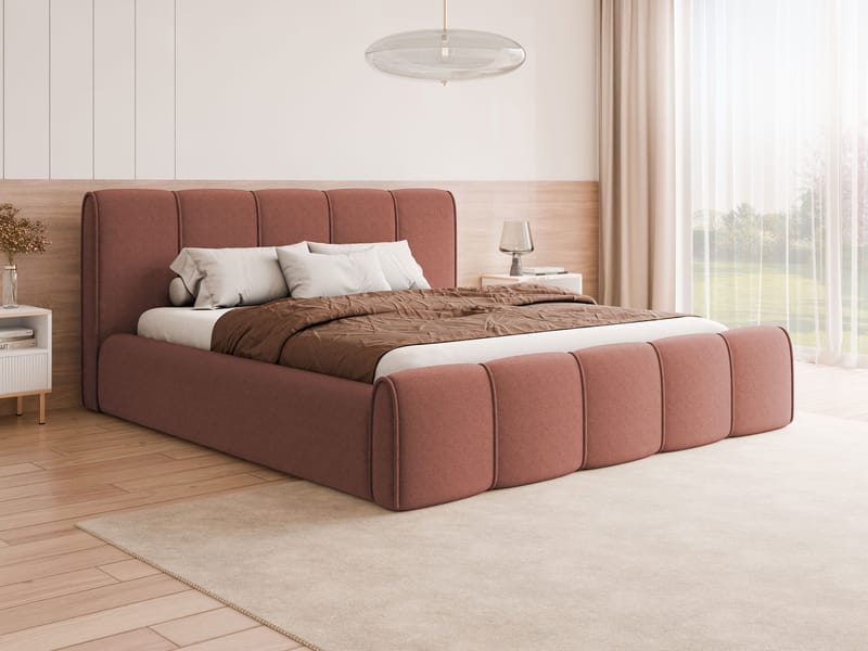 Varlinor Sengeramme 200x200 cm med Opbevaring - Rosa - Møbler - Senge - Sengeramme & sengestel