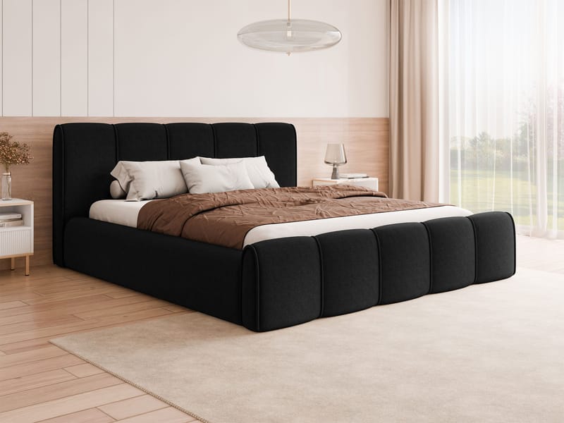 Varlinor Sengeramme 200x200 cm med Opbevaring - Sort - Møbler - Senge - Sengeramme & sengestel