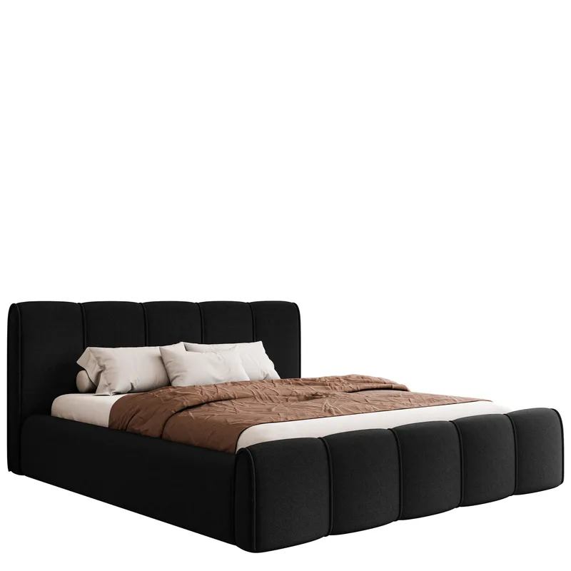 Varlinor Sengeramme 200x200 cm med Opbevaring, Sort