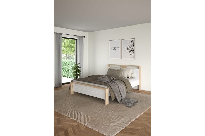 Varun Sengestel 140x190 cm - Hvid/Natur - Møbler - Senge - Sengeramme & sengestel