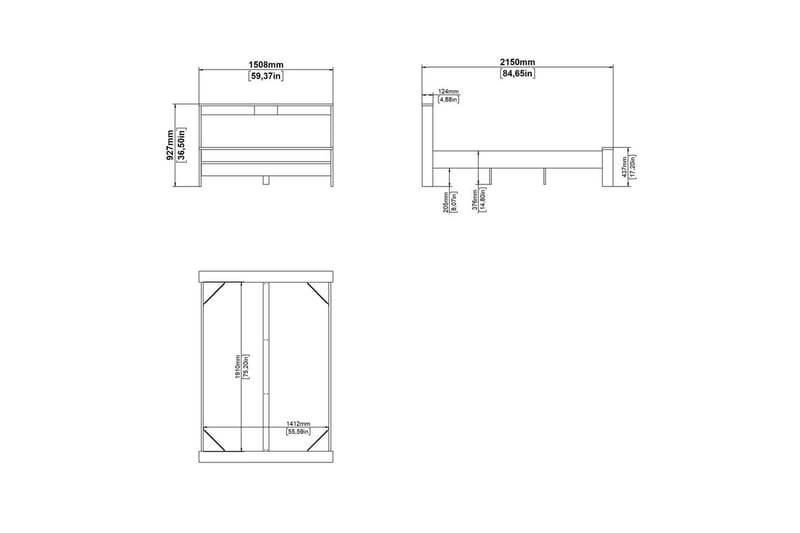 Varun Sengestel 140x190 cm - Hvid/Natur - Møbler - Senge - Sengeramme & sengestel