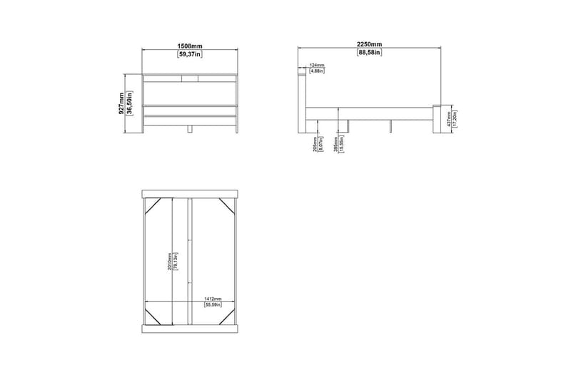Varun Sengestel 140x200 cm - Hvid/Natur - Møbler - Senge - Sengeramme & sengestel