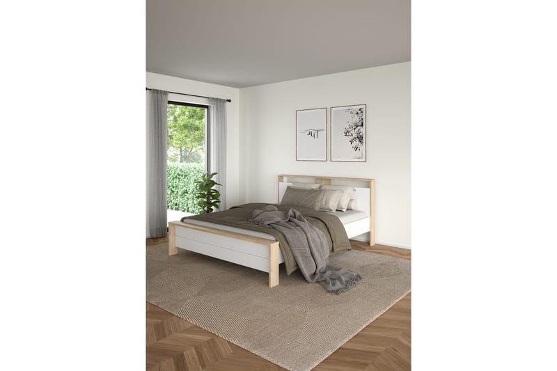 Varun Sengestel 160x200 cm - Hvid/Natur - Møbler - Senge - Sengeramme & sengestel