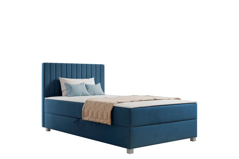 Veyran Sengepakke Kontinentalseng med Opbevaring 120x200 cm - Blå - Møbler - Senge - Komplet sengepakke