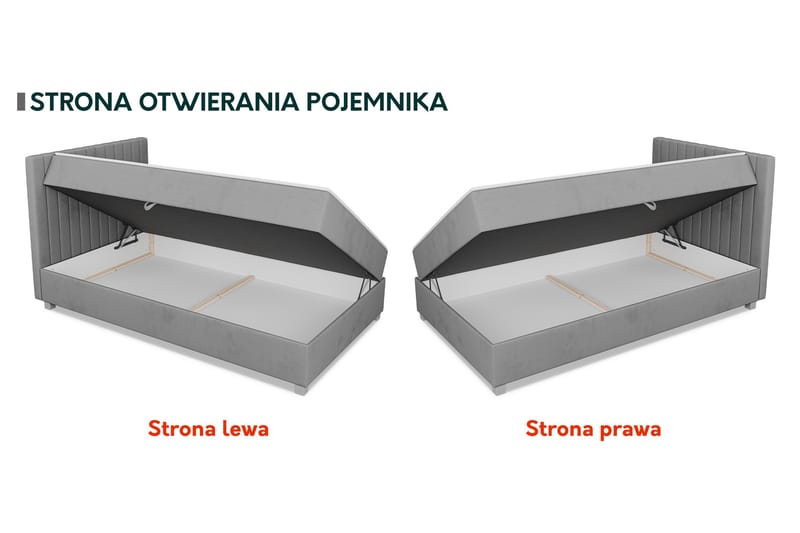 Veyran Sengepakke Kontinentalseng med Opbevaring 120x200 cm - Grå - Møbler - Senge - Komplet sengepakke