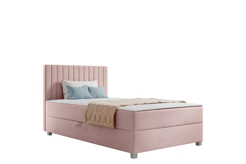 Veyran Sengepakke Kontinentalseng med Opbevaring 120x200 cm - Rosa - Møbler - Senge - Komplet sengepakke