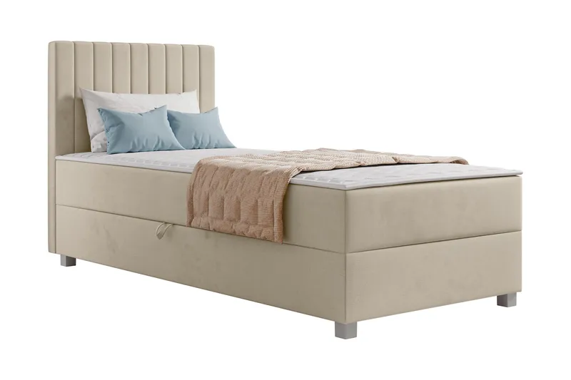 Veyran Sengepakke Kontinentalseng med Opbevaring 90x200 cm - Beige - Møbler - Senge - Komplet sengepakke