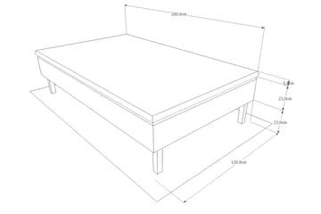 Viken base boksseng 120x200 - Ancona Grå - Møbler - Senge - Komplet sengepakke