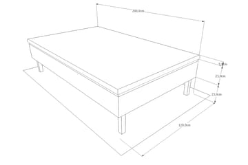 Viken base boksseng 120x200 - Ancona Grå - Møbler - Senge - Enkeltsenge