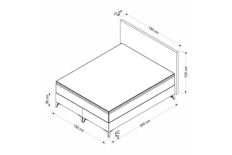Yonel Komplet Sengepakke 150x200 cm - Sort - Møbler - Senge - Komplet sengepakke