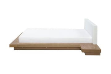 Zen Sengepakke – Dobbeltseng 160x200 cm i Træ med Sengegavl + Topmadras - Hvid - Møbler - Senge - Sengeramme & sengestel