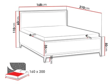 Zeylor Sengeramme 160x200 cm - Beige - Møbler - Senge - Sengeramme & sengestel