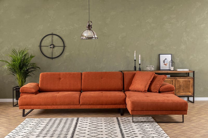 Kitimat Chaiselongsofa 3-personers - Orange - Møbler - Sofaer - Sofa med chaiselong - 3 personers sofa med chaiselong