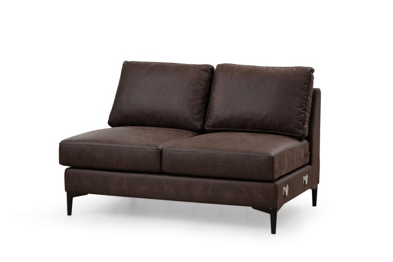 Svanabyn Sofa med Divan og Chaiselong 4-personers - Mørkebrun - Møbler - Sofaer - U Sofa