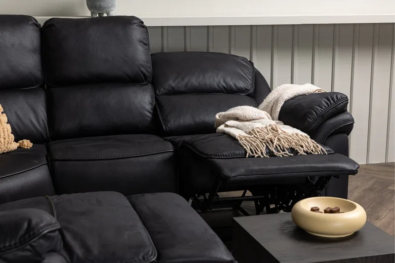 Saranda Recliner sofa - Sort - Møbler - Sofaer - Hjørnesofa