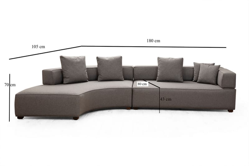 Lasalle Chaiselongsofa 3-personers - Grå - Møbler - Sofaer - Hjørnesofa