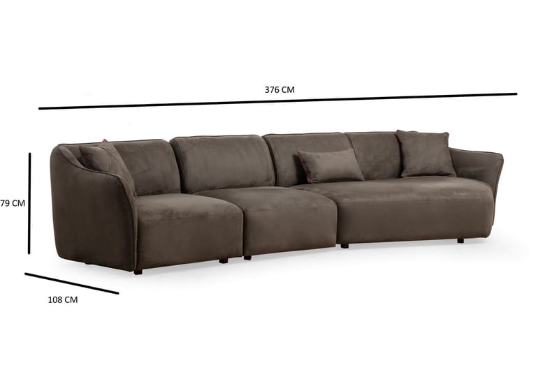 Damor Buet Sofa 4-personers - Brun - Møbler - Sofaer - 4 personers sofa