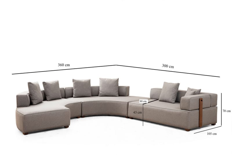 Lasalle Buet Sofa 6-personers - Grå - Møbler - Sofaer - Hjørnesofa